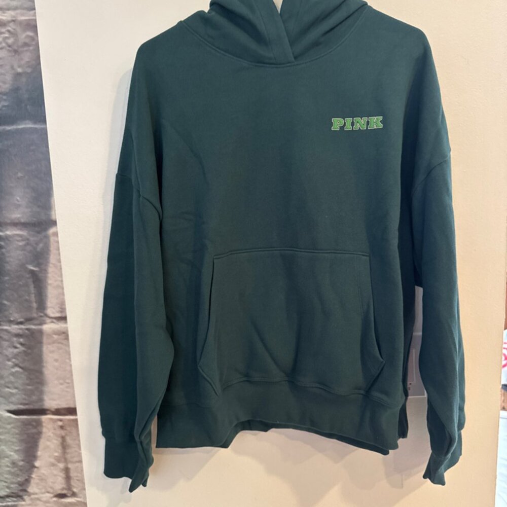 Victiria secret PINK forest green hoodie Size XL NWT